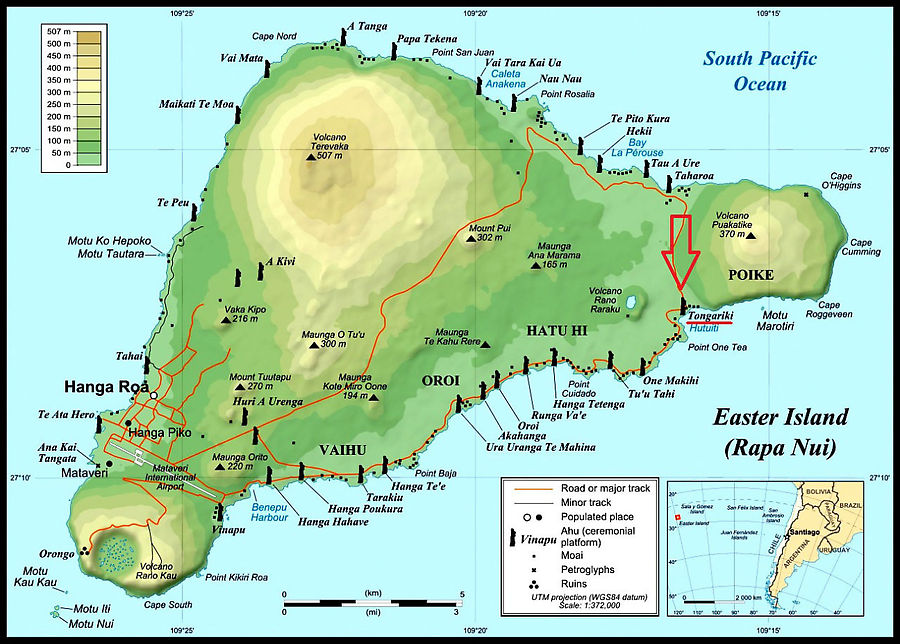 Месторасположение Тонгарики Остров Пасхи, Чили