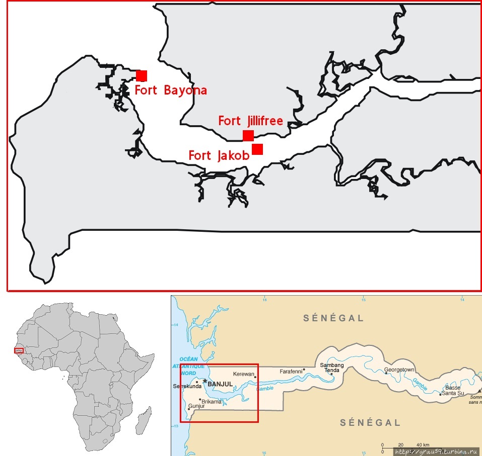 Карта из Интернета Гамбия