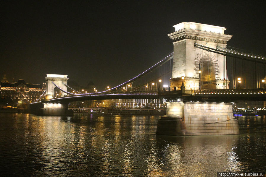 Дунай. Вечер. Фонари Будапешт, Венгрия