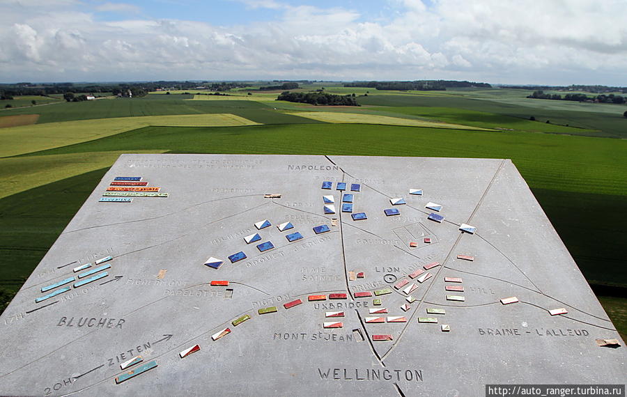 План расположения войск на поле битвы Ватерлоо, Бельгия
