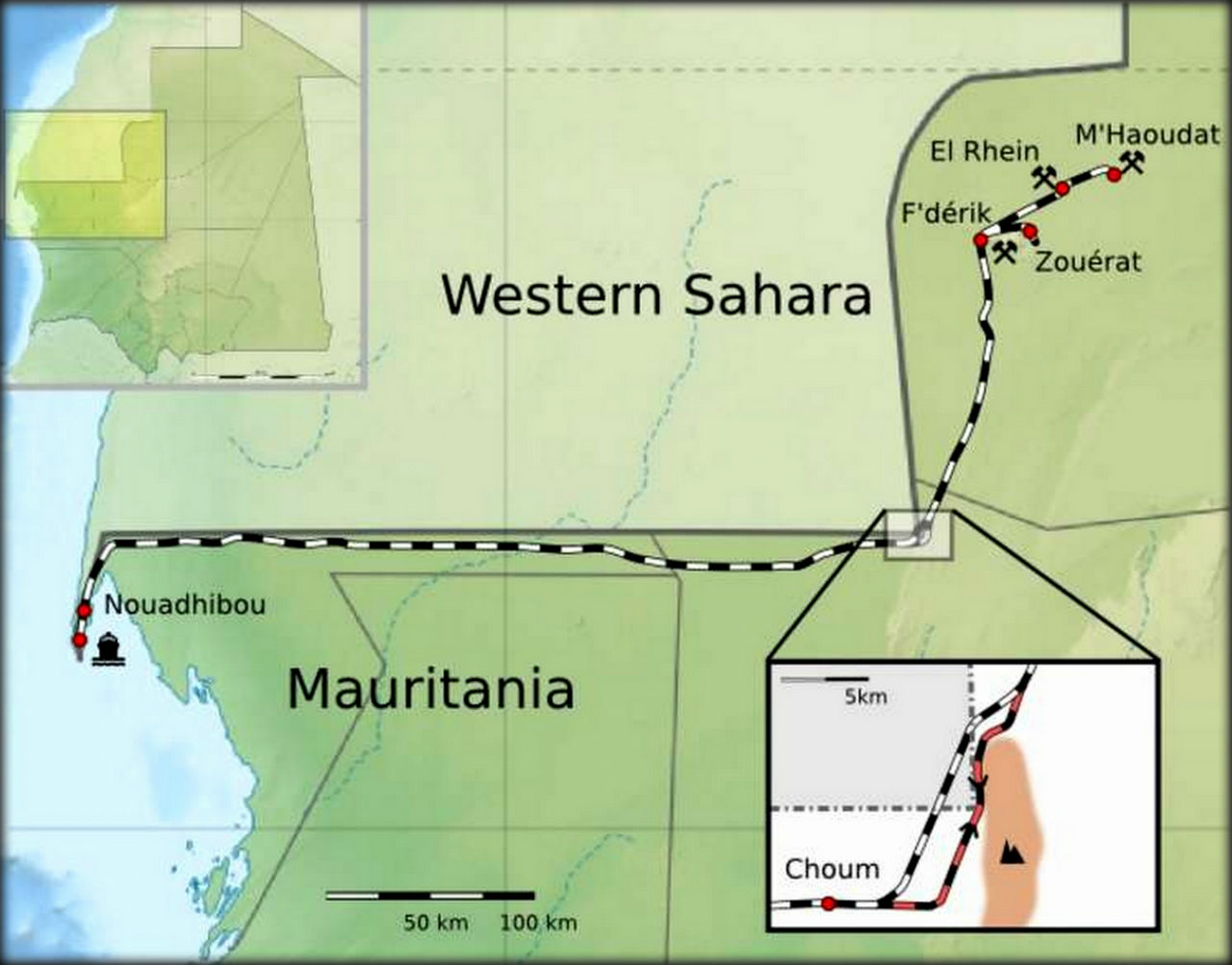 Железнодорожная достопримечательность Африки Область Адрар, Мавритания