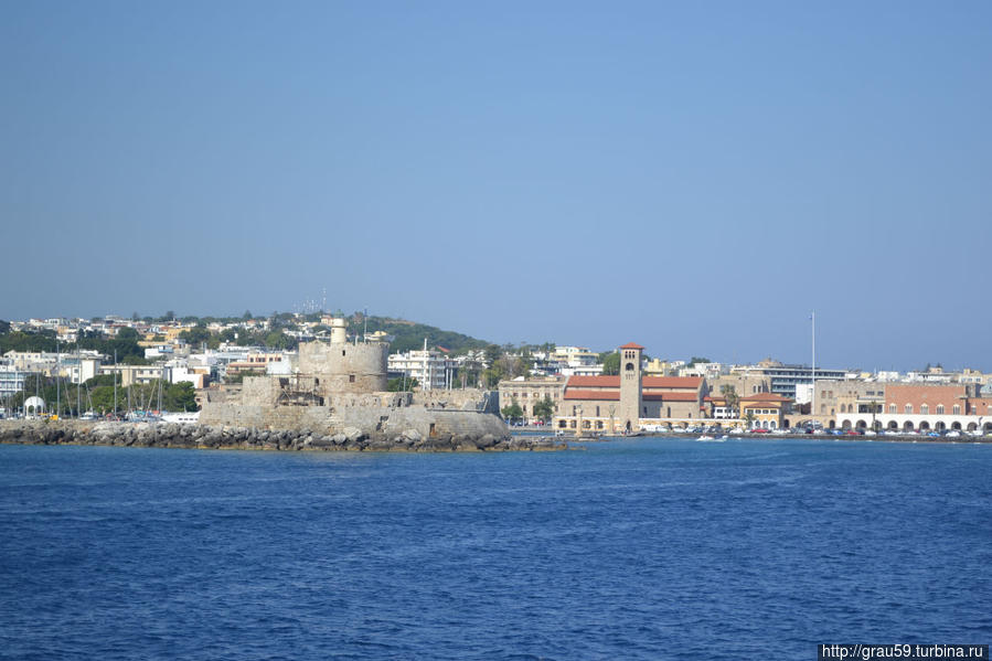 Вид со стороны моря Родос, остров Родос, Греция