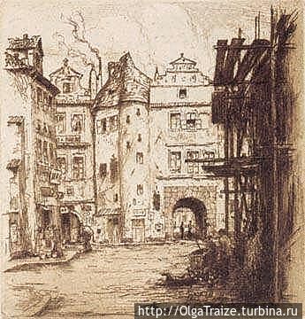 Рисунок внутреннего двора Унгельт. Примерно XI век. Рисунок внутреннего двора Унгельт. Примерно XI век.