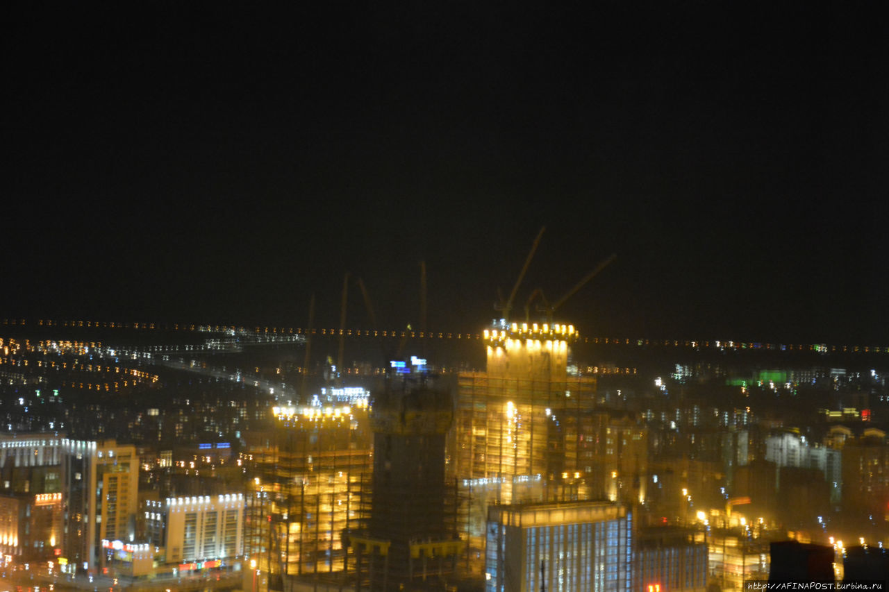 Огни ночной Астаны Астана, Казахстан