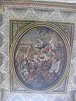 Здесь победоносный 1-й герцог Мальборо изображен в римском облачении, стоящим на коленях перед Британией и представляющим свой план действий в битве