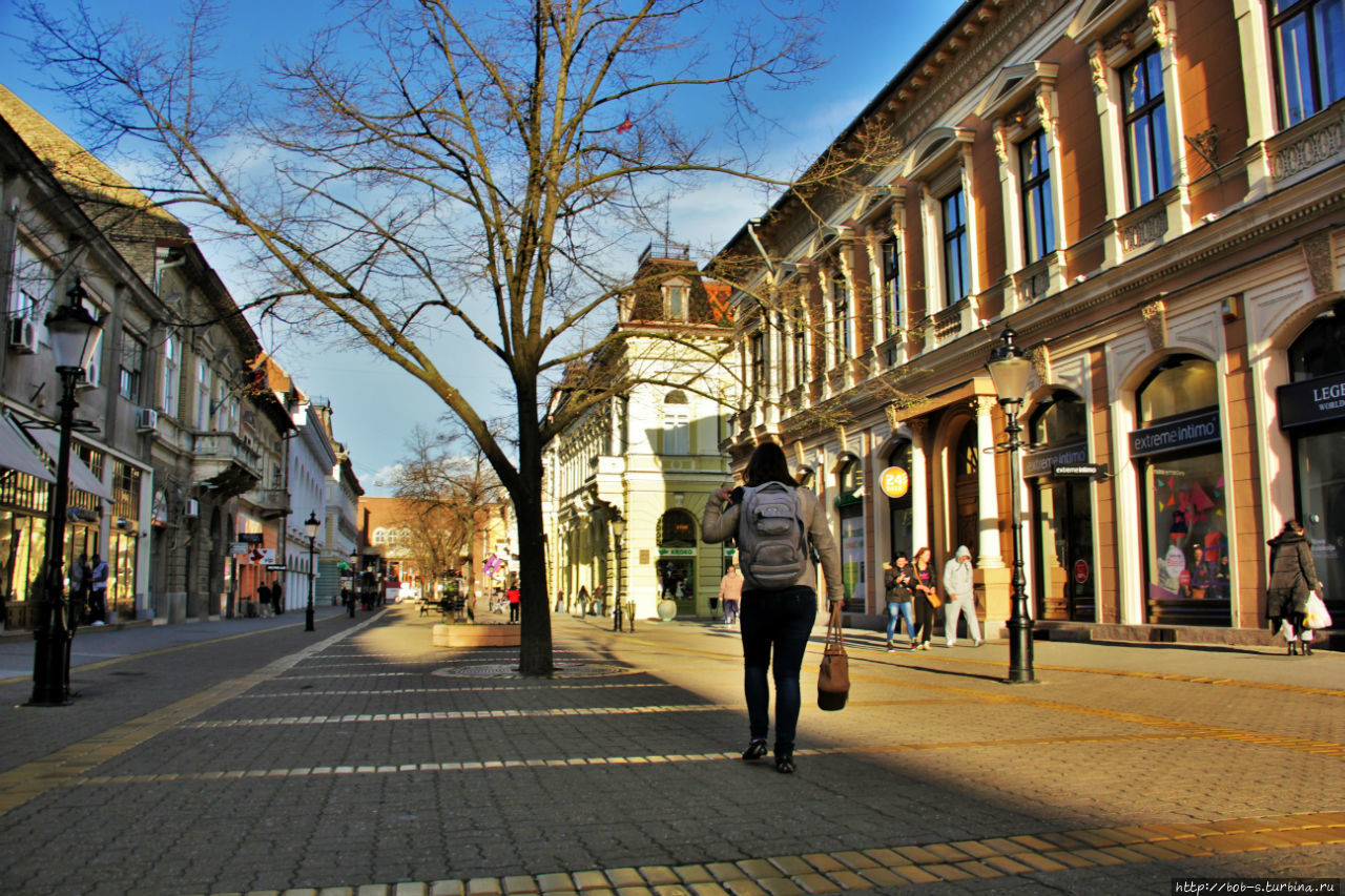 Пешеходная улица Корзо Суботица, Сербия