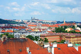 Вид на Прагу с крепостных стен Вышеграда