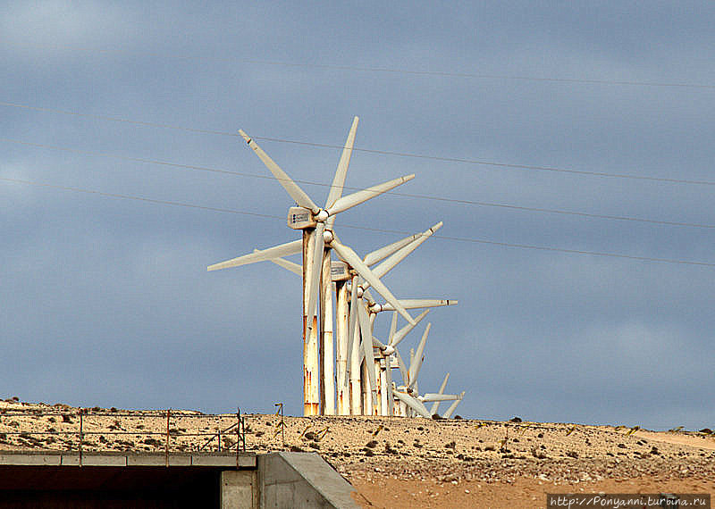 Ветряки на острове дают примерно половину электроэнергии Остров Фуэртевентура, Испания