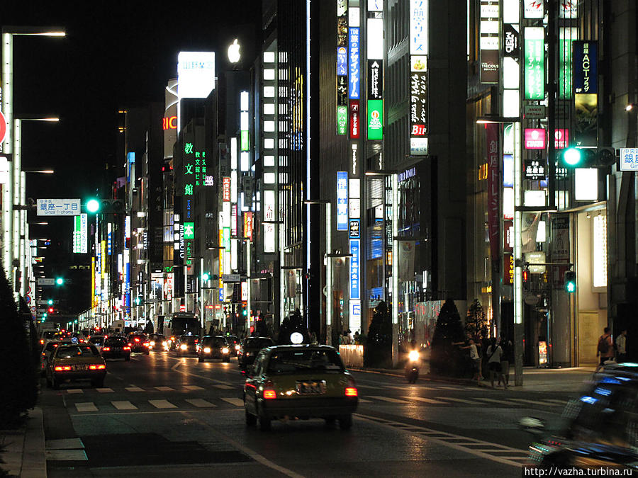 Огни вечерней Гинзы. Токио, Япония
