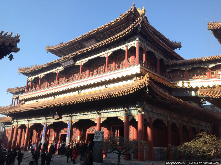 Ламаистский храм Юнхэгун — самый известный буддийский монастыре в Пекине. Пекин, Китай