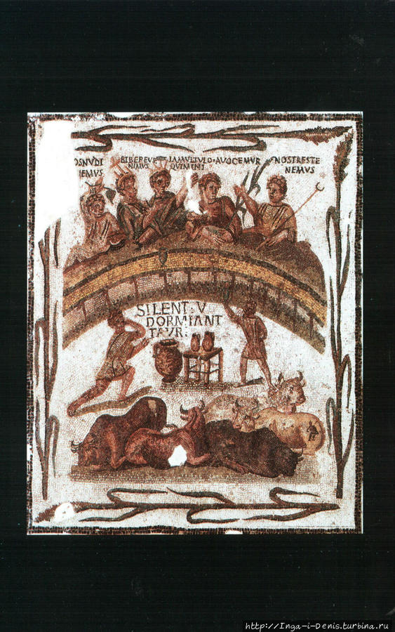 Музей Бардо, античная мозаика (открытка) Сусс, Тунис