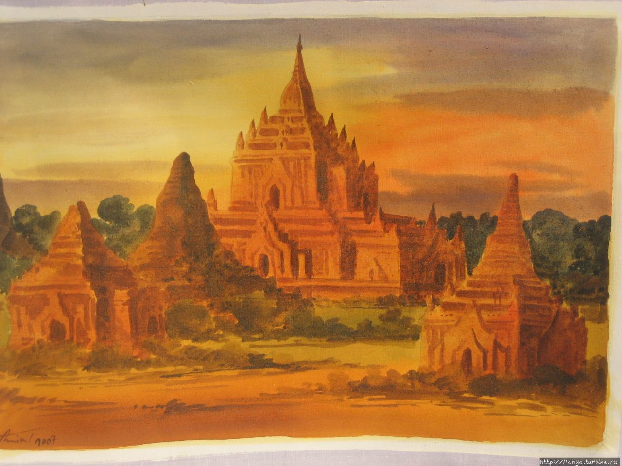Картины около Храма Манухи Баган, Мьянма