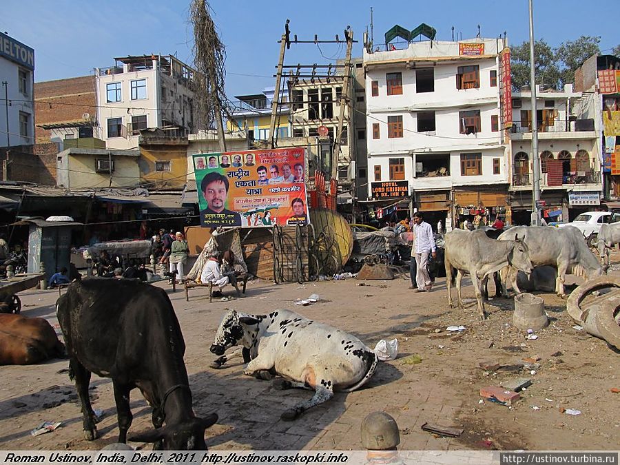 Main Bazar, центр туристического квартала Дели, Индия