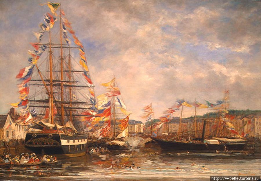 Фестиваль в гавани Онфлера, Эжен Буден, 1858г. Онфлёр, Франция
