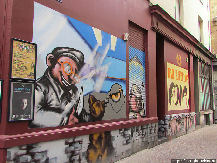 Веселые картинки на стенах Брюсселя Брюссель, Бельгия