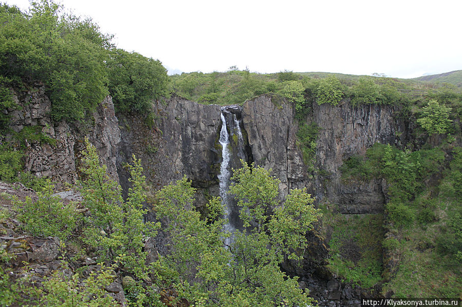 водопад по пути к Свартифоссу Свартифосс водопад, Исландия