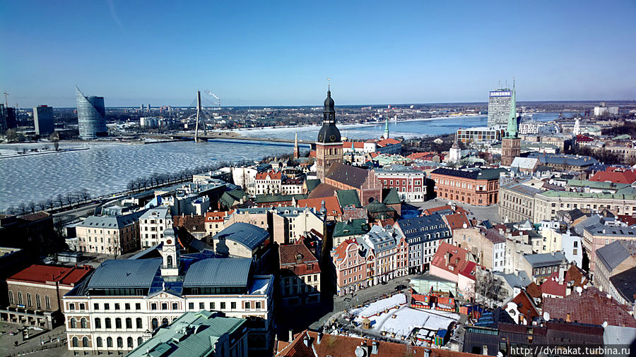 Панорама с башни св. Петра Рига, Латвия
