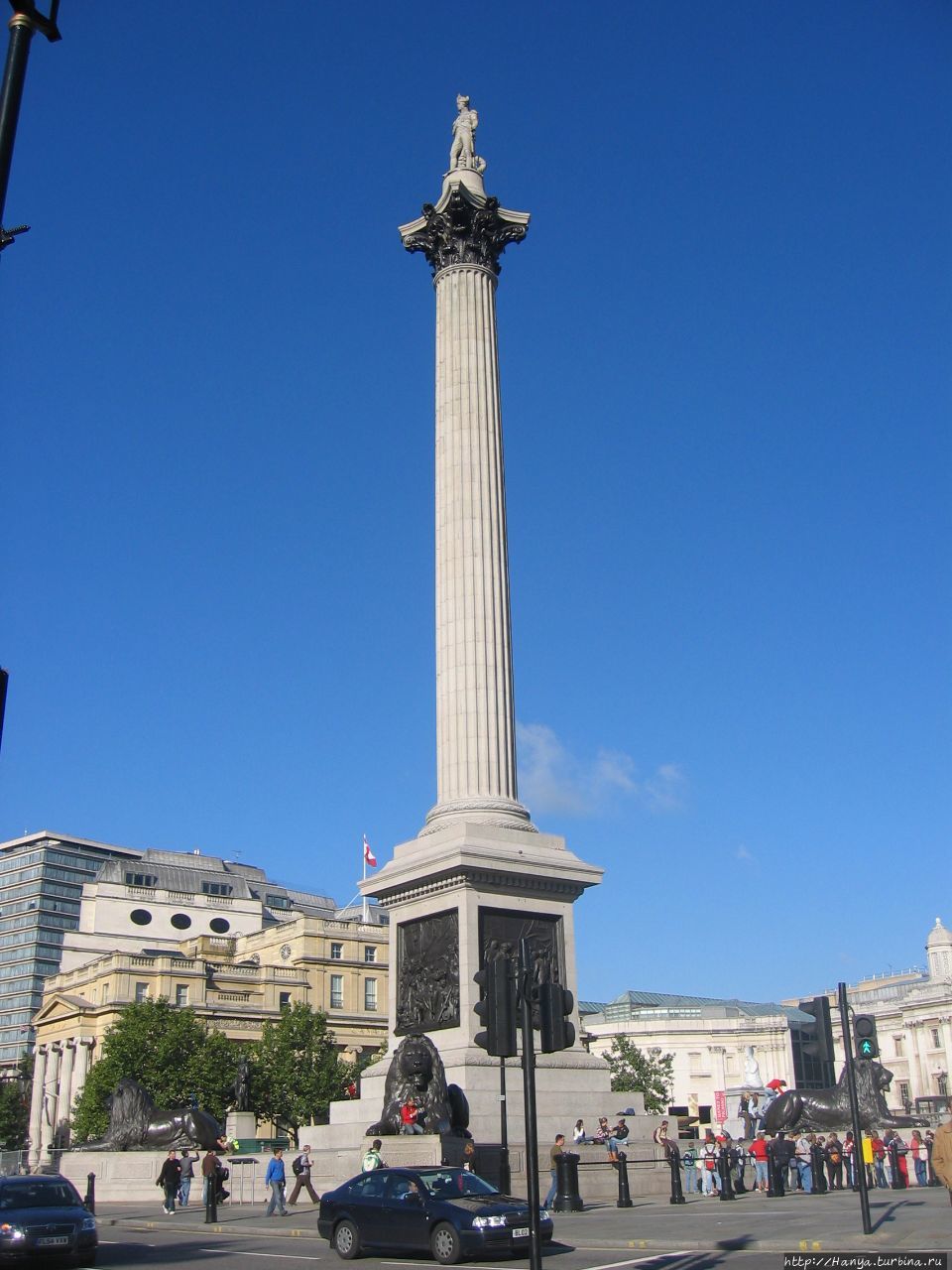 Колонна Нельсона на Трафальгарской площади в Лондоне Лондон, Великобритания