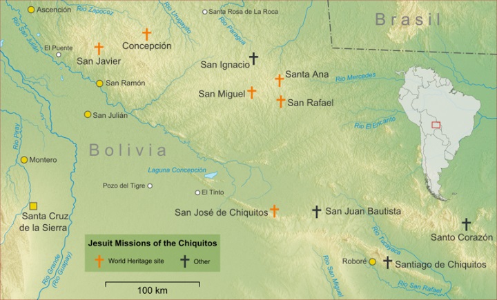 Миссии иезуитов в Чикитании, 2-й объект ЮНЕСКО в Боливии Департамент Санта-Крус, Боливия
