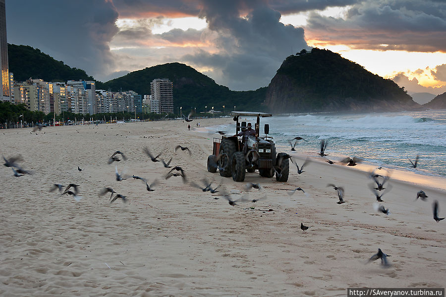 Копакабана на рассвете Рио-де-Жанейро, Бразилия