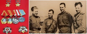 В.Ефремов (второй слева) с однополчанами, лето 1943 года.(Из Интернета)