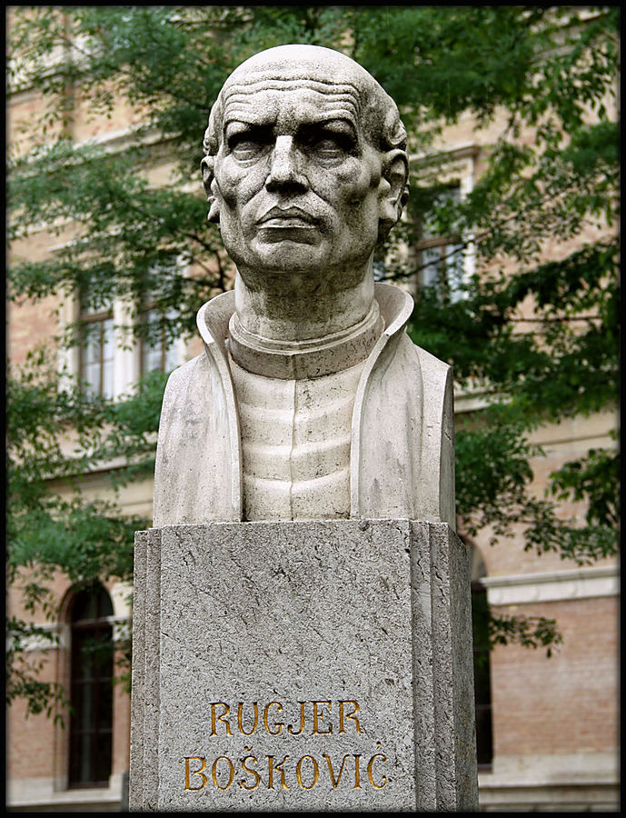 Руджер Иосип Бошкович (18 мая 1711, Рагуза (ныне Дубровник) — 13 февраля 1787, Милан) — учёный (физик, математик, астроном), священник-иезуит. Создал оригинальную атомистическую теорию (атом как центр силы).
г.Загреб (Хорватия) Руджер Иосип Бошкович (18 мая 1711, Рагуза (ныне Дубровник) — 13 февраля 1787, Милан) — учёный (физик, математик, астроном), священник-иезуит. Создал оригинальную атомистическую теорию (атом как центр силы).
г.Загреб (Хорватия)