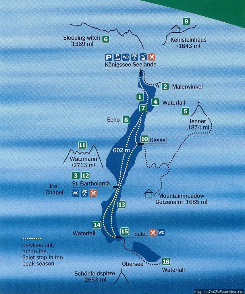 Карта Кёнигзее Кёнигсзее, Германия
