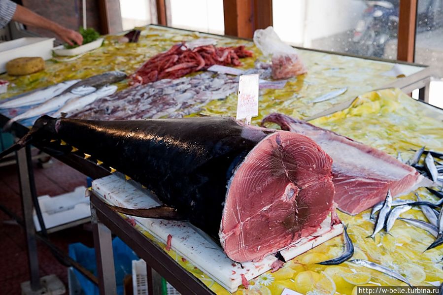 В Кьяналее можно купить рыбу — меч. В Кьяналее можно купить рыбу — меч.