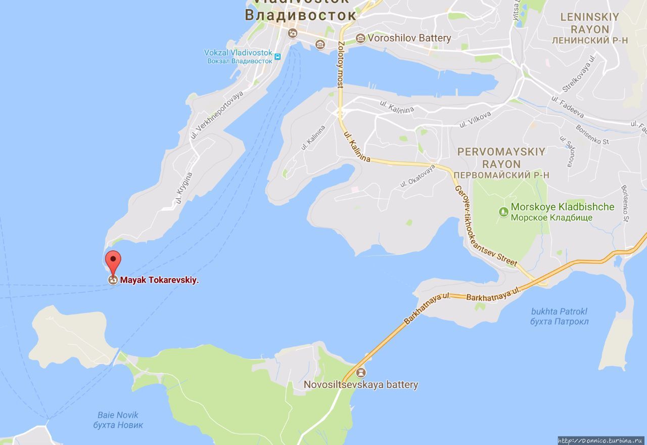 Токаревский Маяк Владивосток на карте