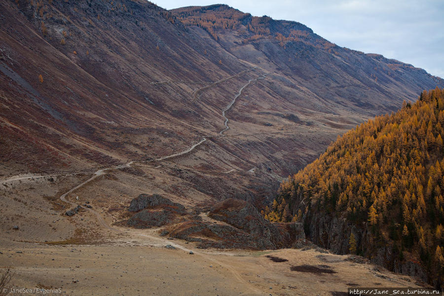 Слева — гора Белькенек, справа — Мажойский каскад Чибит, Россия