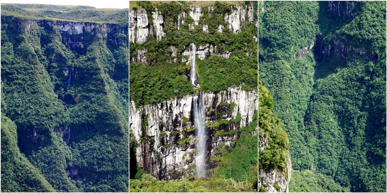 Каньон Форталеза и водопад черного тигра Серра-Жерал Национальный Парк, Бразилия