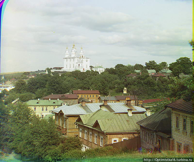 1912. Кафедральный Успенский собор (1677-1679) с Казанской горы. Смоленск Россия