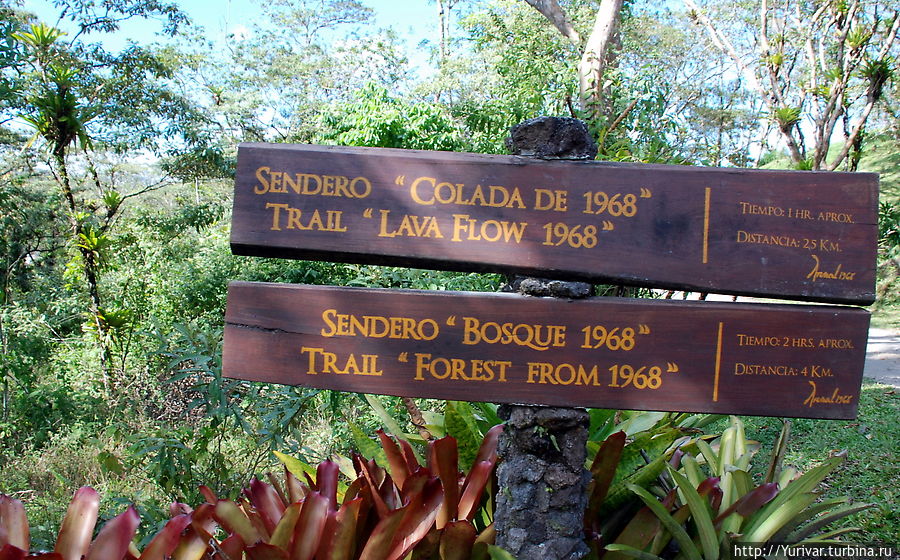 Маршруты туристов на вулкане Ареналь Аренал, Коста-Рика