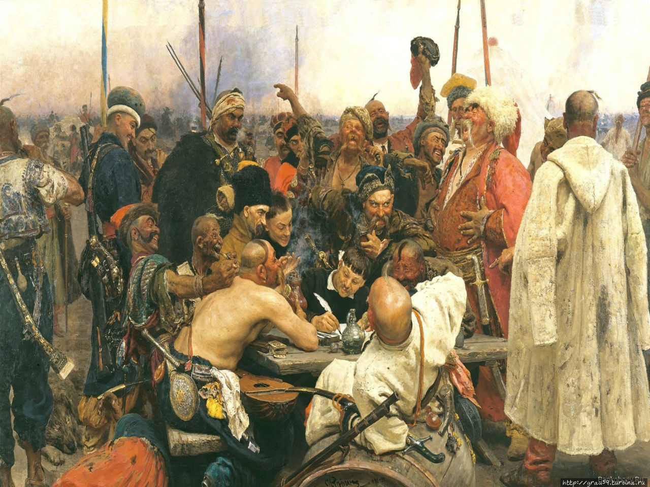 И.Е.Репин. Запорожцы пишут письмо турецкому султану (1891) Москва, Россия
