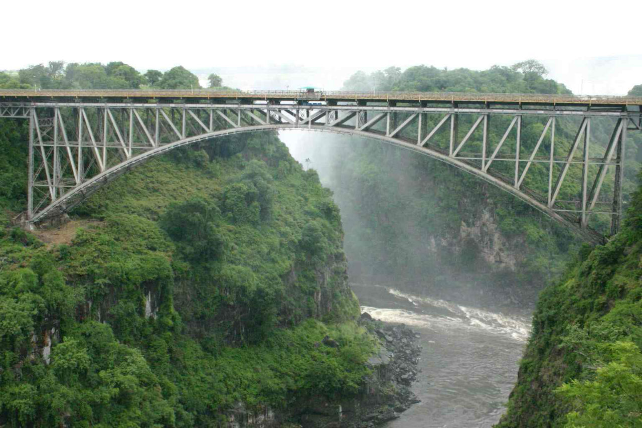 Мост на водопаде Виктория сторона Замбии / Victoria Falls Bridge Zambia side