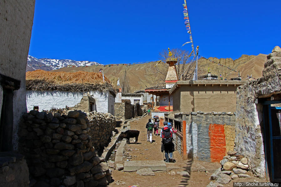 впереди виднеется буддистская ступа и площадь Гами, Непал