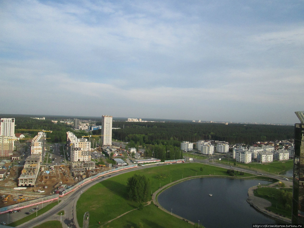 Панорама города со смотровой площадки Минск, Беларусь