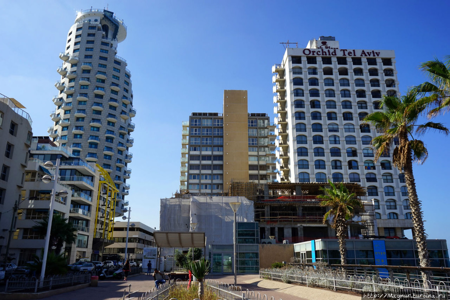 Здания гостиниц на набережной. Тель-Авив, Израиль