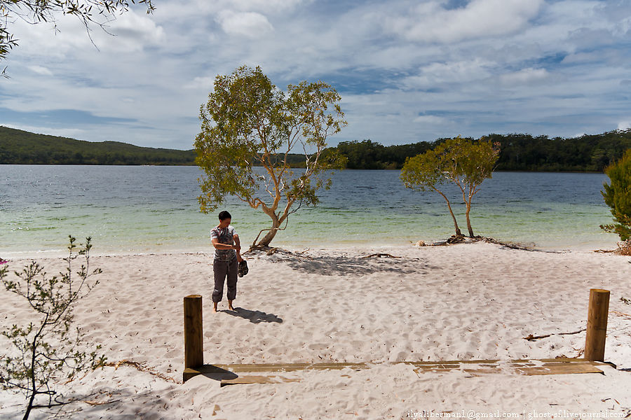 Lake McKenzie — наверное самое красивое на острове, совершенно белый песок и вода как бирюза. Остров Фрейзер, Австралия