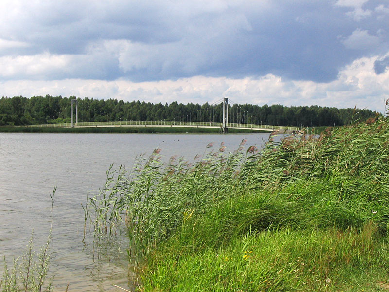 Вантовый мост на озере Тамула Выру, Эстония