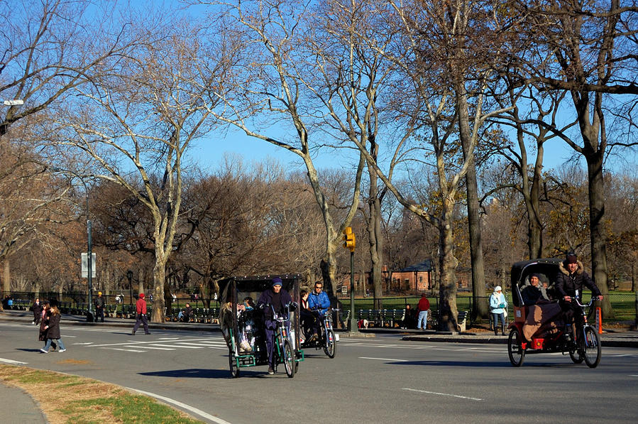 Туристов катают на велорикшах. Прямо как в Бангладеш, только я этого тогда еще не знал ;) Нью-Йорк, CША