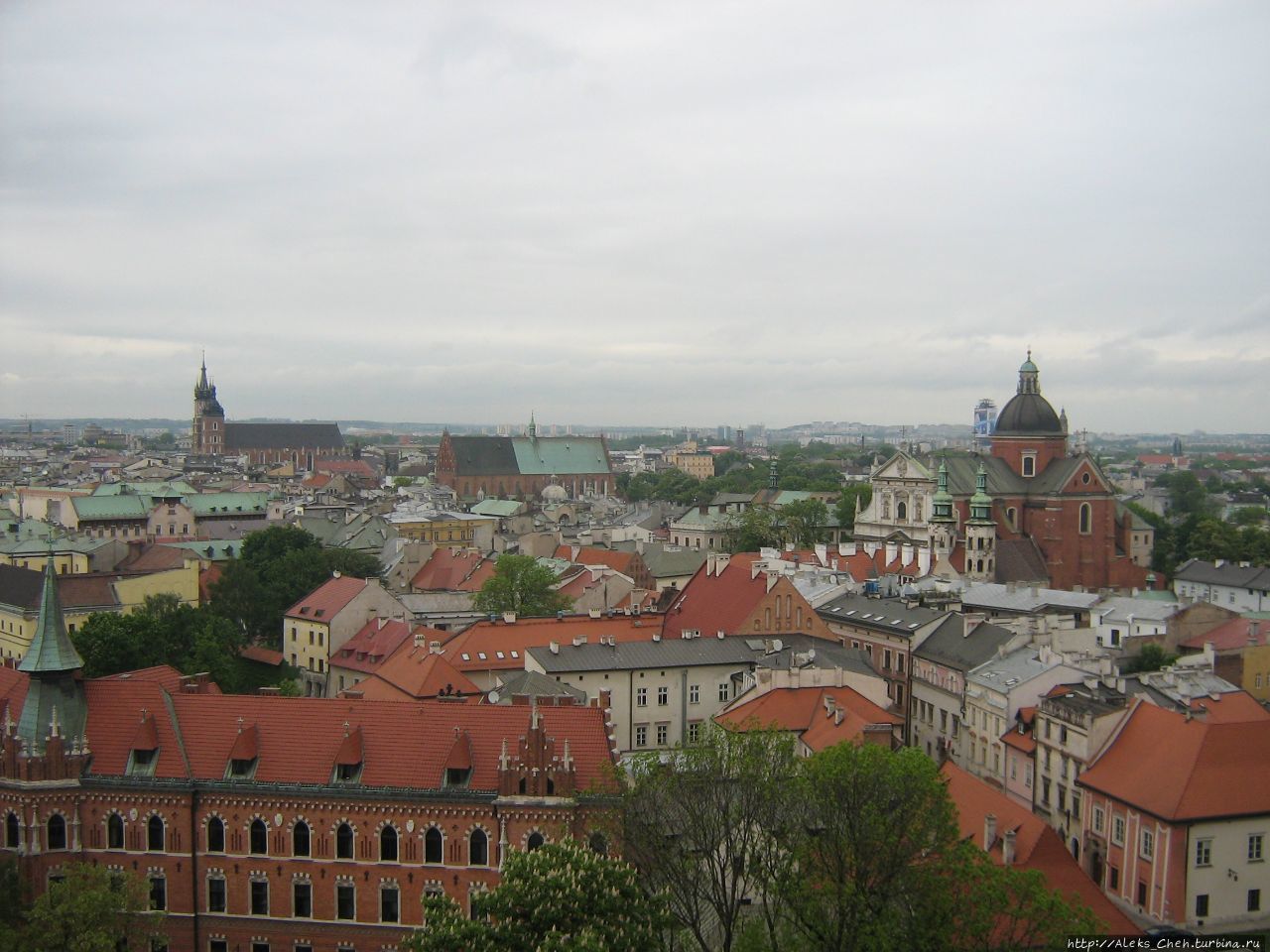 Вид с Вавеля на центральную часть Кракова Краков, Польша