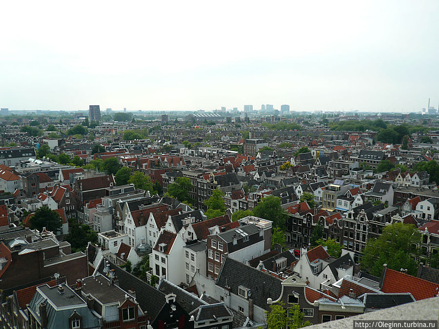 Амстердам с высоты западной церкви WesterKerk Амстердам, Нидерланды