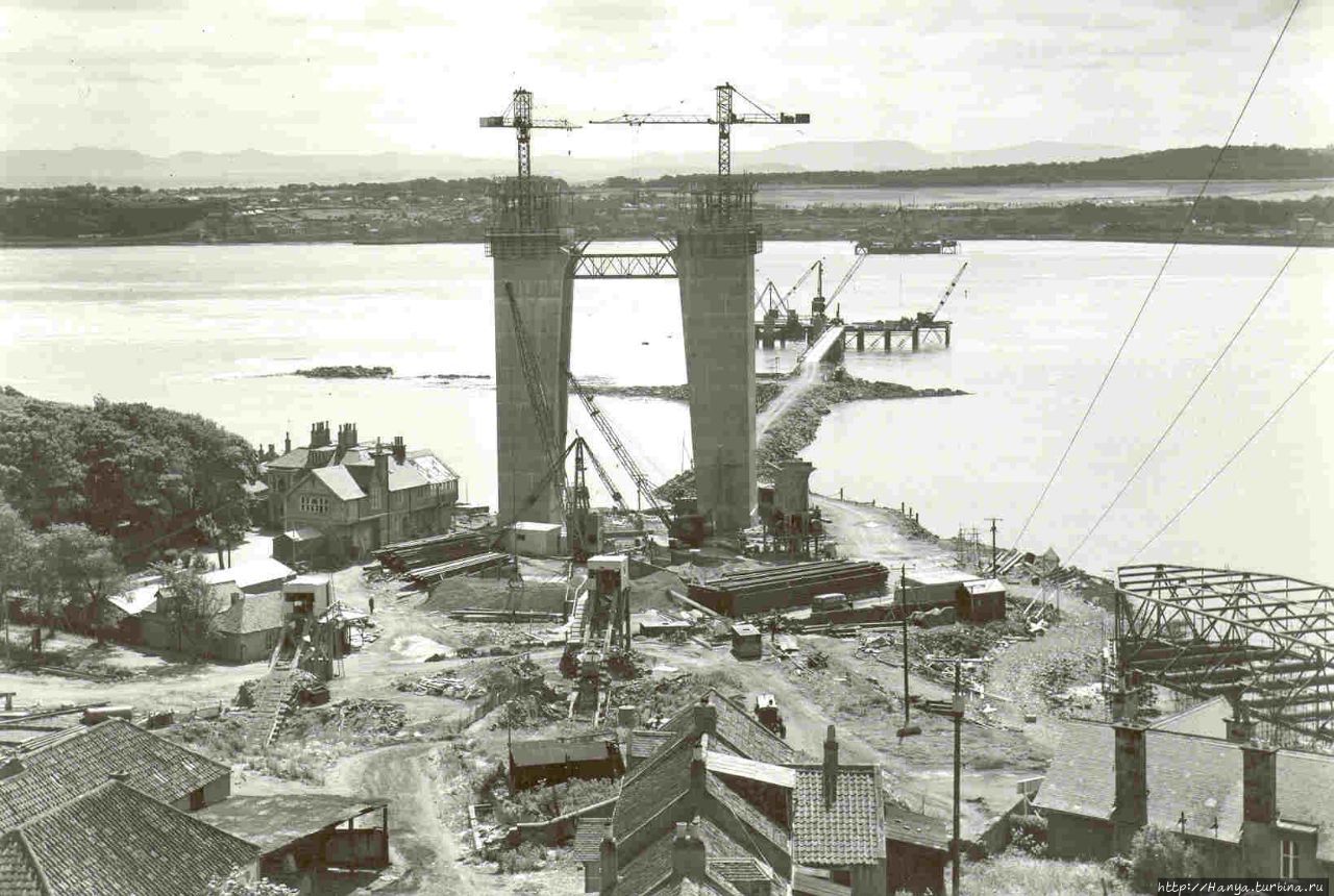 Строительство моста Forth Road Bridge. Фото из интернета Эдинбург, Великобритания