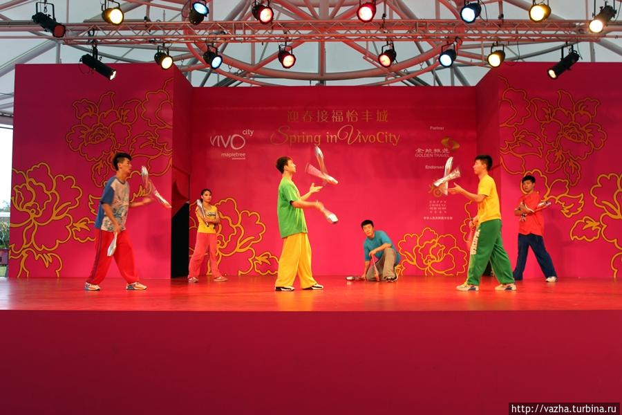 Акробатическое представление. Сингапур (город-государство)