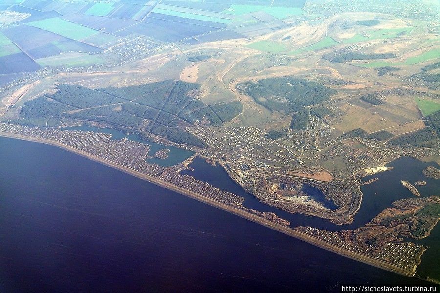 Чуден Днепр с высоты перелета Киев-Днепропетровск Днепр, Украина