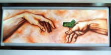 Картина в холле отеля. Отрубленный палец символизирует скорбь о потере близкого человека