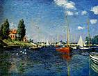 Примерно такие картинки можно было наблюдать в этих местах в эпоху бель эпок. 
 Claude Monet, The Red Boats Painting, 1872г.