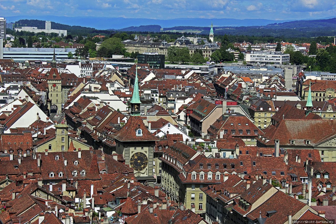 Верхняя смотровая площадка башни собора Берн, Швейцария