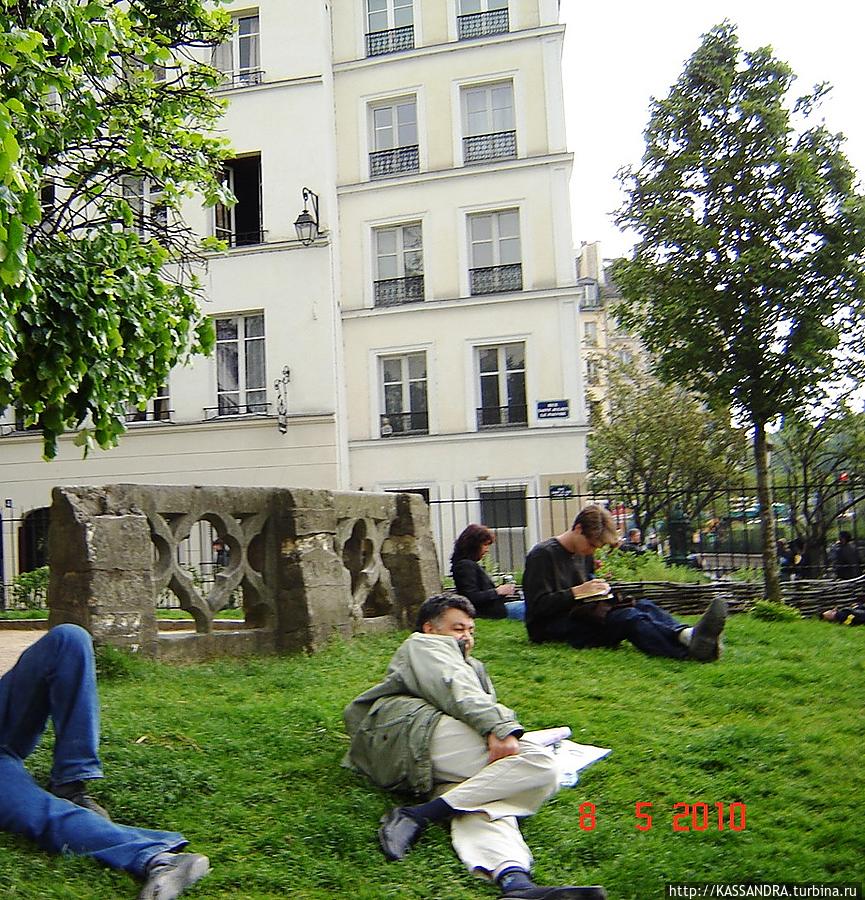 Любимый сквер Рене Вивиани Париж, Франция Любимый сквер Рене Вивиани Париж, Франция